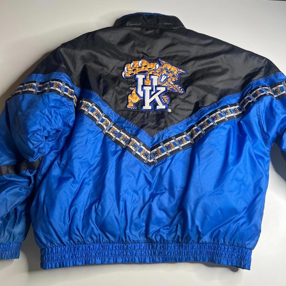 Vintage Kentucky Wildcats Jacket Men’s Large Blue Black UK Logo Embroidered Retr